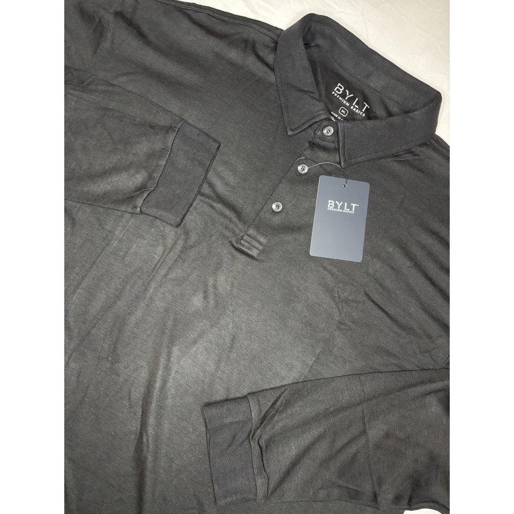 BYLT Premium Basics Comfort Wool Long Sleeve Polo Shirt Rugby Style Men 3XL NWT